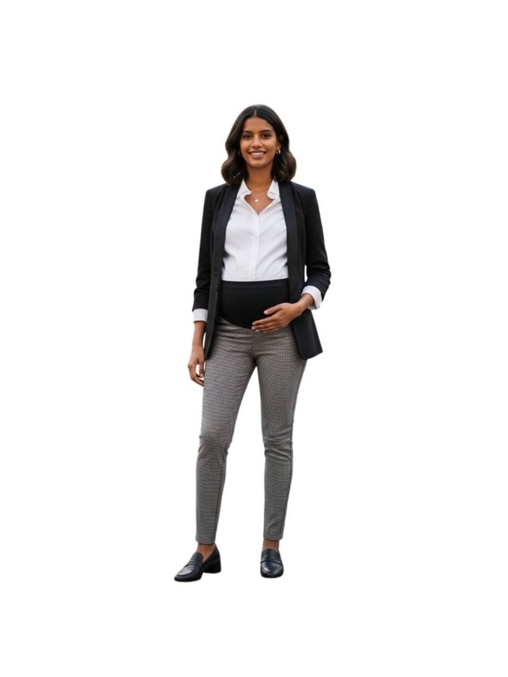 Free Haven Maternity Stretch Pants With Houndstooth Print Small